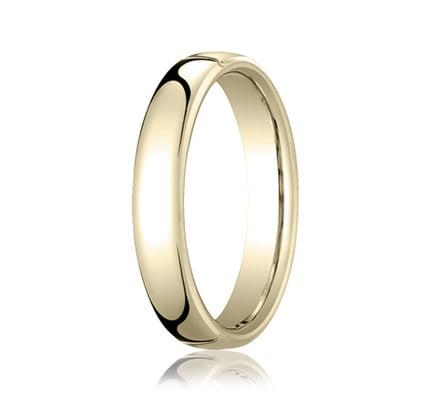 Gents yellow gold hi-polish wedding band by Benchmark