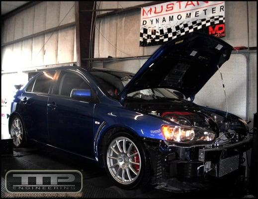 2011 Mitsubishi Lancer Evolution being ECU reflashed reprogramming by master tuner Scott Davis.