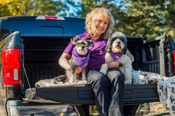 Owner/Head Trainer, Robbin with Mercedes and Dorrie