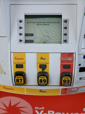 Bill Lewis of Vero Beach, Florida, making a pitstop for fuel at the Shell station in Landrum, South Carolina.