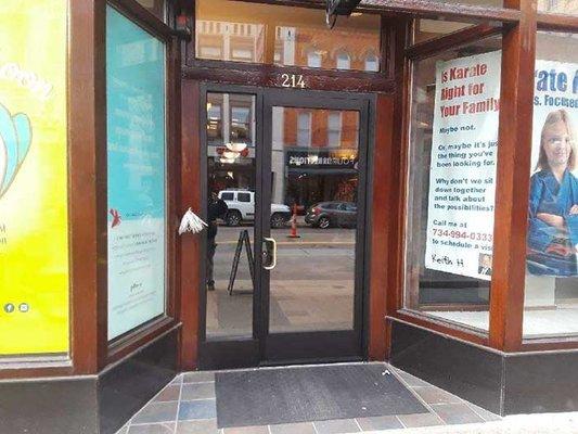 New door system for 214 S Main Street in Ann Arbor.