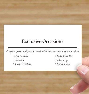 Exclusive Occasions