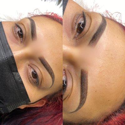 Customized by client & brow artist. Every eyebrow shape and color is different for every client