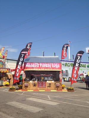 Our turkey leg, roasted corn and loaded baked potato stand @ Oklahoma state fair.