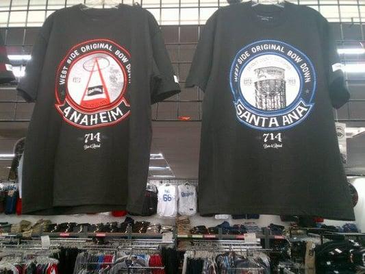 New ANAHEIM & SANTA ANA t-shirts by the BOW DOWN Clothing brand now available.