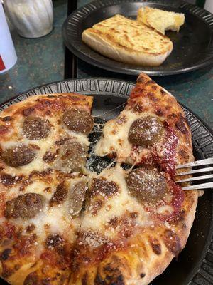 Pizza combo, meatballs. Delicious.