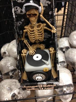 DJ Skeleton! Scratchin' to The Addams Family theme song! Yeah, Boyeeee!!