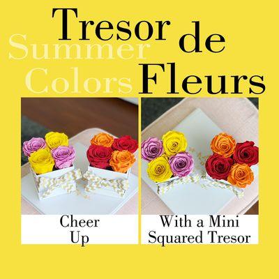 Mini Squared Tresor $90 - Contains 4 Long-Lasting Roses