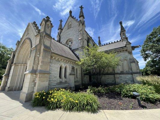 Gothic Chapel at Crown Hill in June 2022