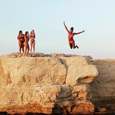 Cliff-jumping at sunset!!