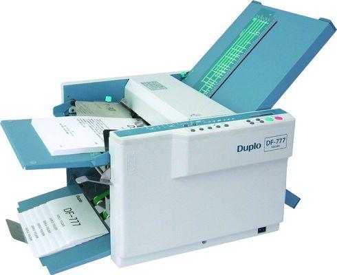 Duplo DF-777 Automatic Paper Folder, Folds up to 135 sheets per minute, 500-sheet feed capacity, Automatic setting.Jam automatically stops