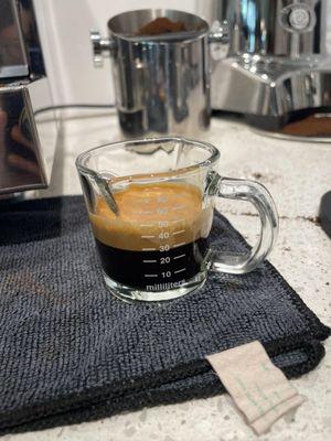 My very first expresso shot