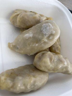 Paper on packaging stuck on momos