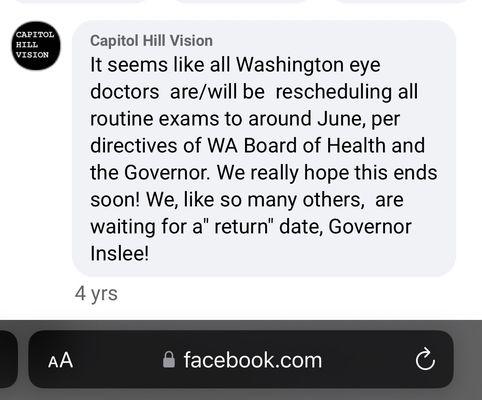 Blaming Gov Inslee for the lockdowns and complaining about them only a few months into the pandemic.