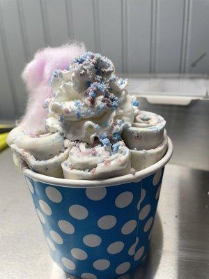 Cotton Candy Rolled Ice Cream