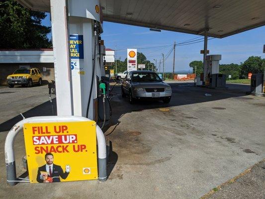 Gas station and Food Mart.