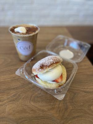 Strawberry Donut and Tiramisu Einspanner