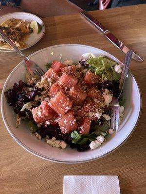 Watermelon salad to cleanse the pallet! That feta with the watermelon was something else sooo good!