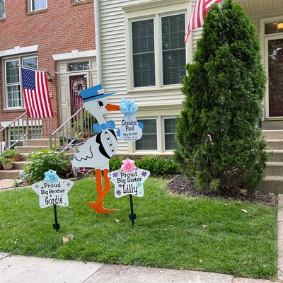 Leesburg stork signs-Flying Storks-(301-606-3091