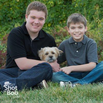 H.S. Senior Session with brother and dog