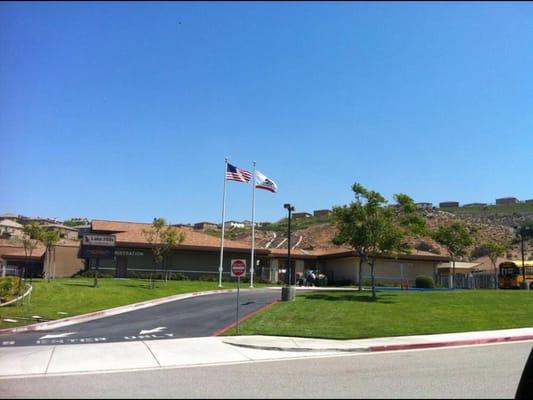 Kindergarten and office side view.