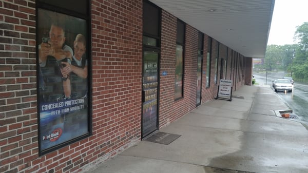 Storefront on a rainy day