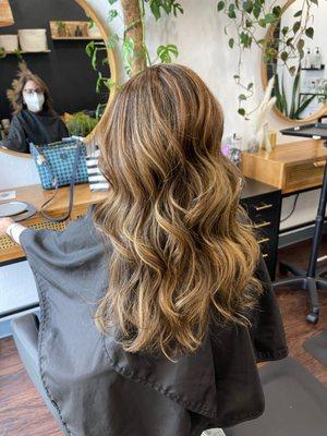 Color, highlights and blow dry by Virginia!