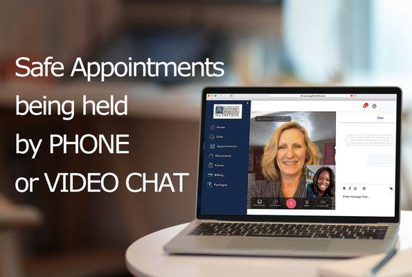 Safe and convenient telehealth appointments being held by phone or video-chat. Appointments may be covered in full by your health insurance.