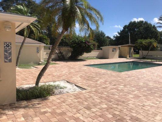 New brick pavers over existing concrete deck