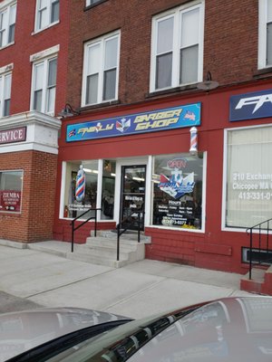 Nice clean barbershop. I come here for the store in the back with the best prices in Massachusetts! I got my Magic Clips, Slim-Line Pro here