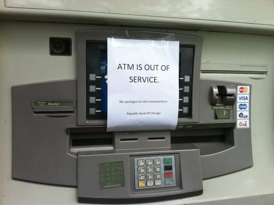 Very normal situation for this branch at the drive through ATM.