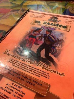 Menu cover