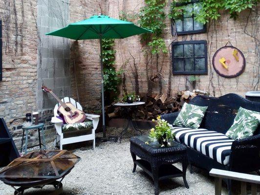 The patio out back is the  perfect place to relax!