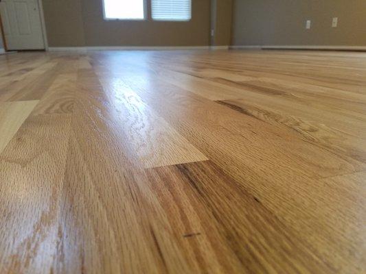 Red oak finished natural