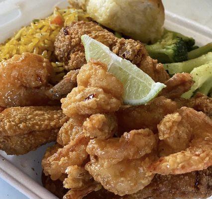 Fried Wing & Shrimp Dinner