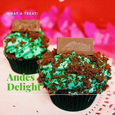 New flavor!! Andes delight! Andes chocolates inspired cupcake!