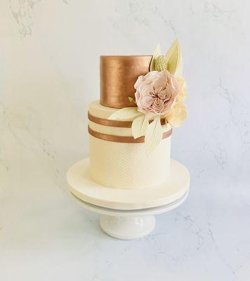 Rose Gold Wedding Cake