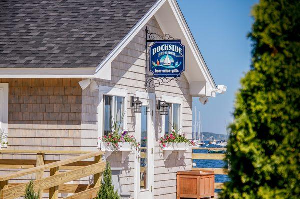 Dockside Provisions located on the water front at Handy Boat. Beer, wine, snacks, coffee, fuel, ice are available.