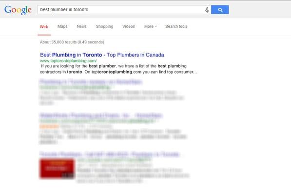 Example SEO Results