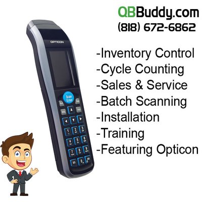 QBBuddy.com Sensible Inventory Management Solutions.  Synch to QuickBooks via CSV Featuring Opticon USA Barcode and Batch Scanning Solutions