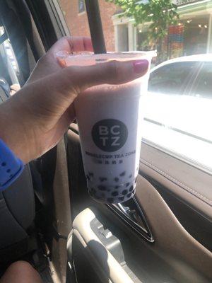 Taro latte with boba