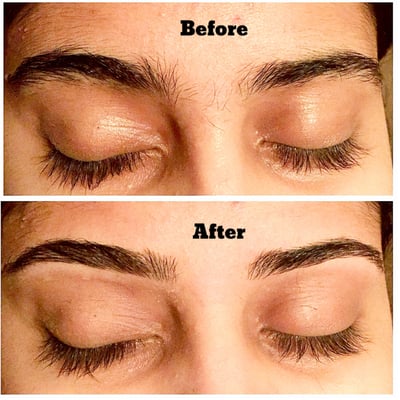 Before and after eyebrows threading