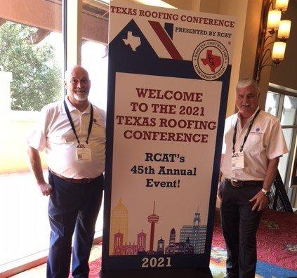 Bryan and Paul  Working the 2021 Texas Roofer  Conference in San Antonio Texas.