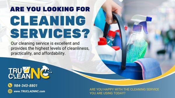 TRU Clean NC Cleaning Services in the Raleigh and surrounding areas.