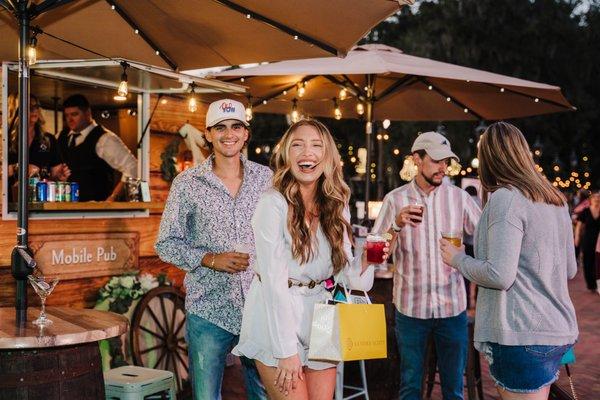 engaged couple enjoying I DOs and BREWS