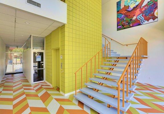 Our colourful front lobby from the Tahquitz Canyon entrance.