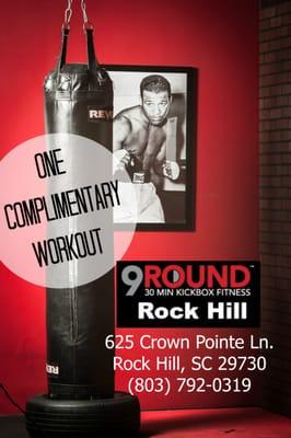 Did you know at 9round Rock Hill your first workout is free no matter what? Come on in today for a great workout!