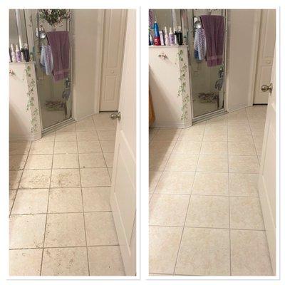 Bring your bathroom tile & grout back to life. This is a master bath we did on 11/10/21.