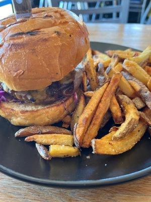 Jack Sparrow burger with Fresh Hand Cut Fries