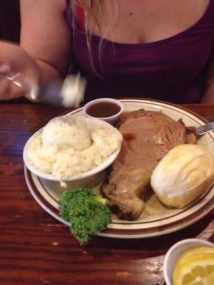 Prime Rib. Mash potatoes were delicious. The meat was good.